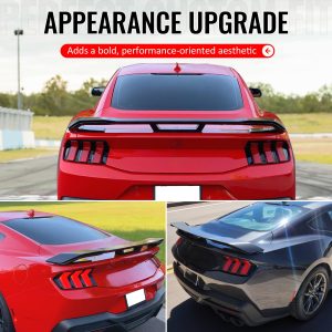 Fits 24-26 Ford Mustang Dark Horse Style Trunk Spoiler Carbon Fiber Print ABS - Image 5