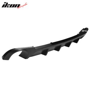 Fits 13-14 Ford Mustang V6 GT Matte Black PP Rear Diffuser Lip W/ V1 Style Fin - Image 5
