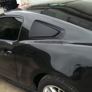 Fits 10-14 Ford Mustang IKON Style Side Quarter Window Louver Cover Matte Black - Image 3