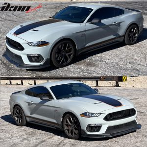 Fits 21-23 Mustang Mach 1 Handling Package Front Bumper Lip Carbon Fiber Print - Image 3