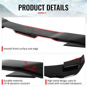 Fits 24-26 Ford Mustang Dark Horse Style Rear Trunk Spoiler Wing Gloss Black ABS - Image 4