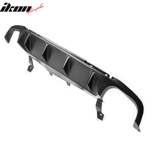 Fits 13-14 Ford Mustang GT500 Matte Black PP Rear Diffuser Lip W/ V2 Style Fin - Image 4