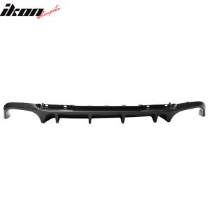 Fits 13-14 Ford Mustang GT500 Matte Black PP Rear Diffuser Lip W/ V2 Style Fin - Image 5