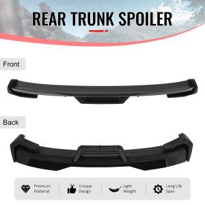 Fits 24-26 Ford Mustang Dark Horse HP Style Trunk Spoiler Wing Matte Black ABS - Image 3