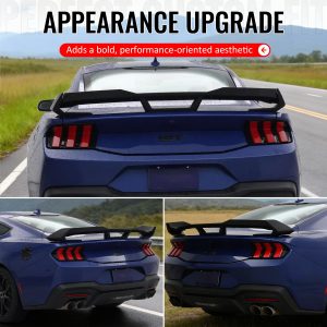 Fits 24-26 Ford Mustang Dark Horse HP Style Trunk Spoiler Wing Matte Black ABS - Image 5
