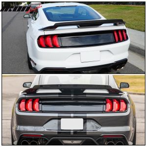 Fits 15-23 Mustang Coupe 2DR GT500 Gloss Black Trunk Spoiler Wing W/ Gurney Flap - Image 3