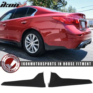 Fits 14-23 Infiniti Q50 2PCS Rear Bumper Lip Aprons Cap Fender Mud Flap Trim ABS - Image 6