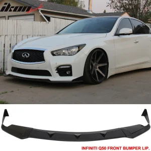 Fits 14-17 Infiniti Q50 Q50S Sport 3PCS Front Bumper Lip Spoiler Unpainted ABS - Image 6
