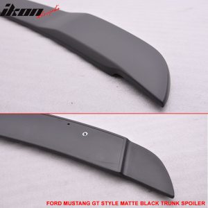Fits 15-23 Ford Mustang GT Style Matte Black Trunk Spoiler ABS - Image 4