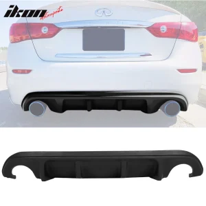 Fits 14-17 Infiniti Q50 JDM Sport Rear Bumper Diffuser Spoiler Lip Unpainted ABS - Image 6