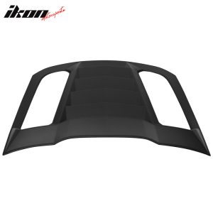 Fits 15-24 Ford Mustang Coupe IKON V2 Rear Window Louver Cover ABS Matte Black - Image 5
