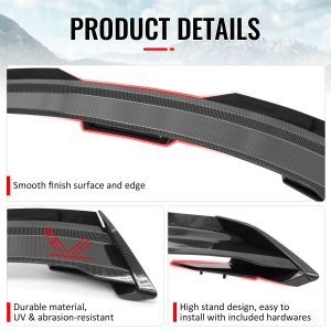 Fits 24-26 Ford Mustang Dark Horse HP Style Trunk Spoiler Carbon Fiber Print ABS - Image 4