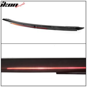 Fits 15-23 Ford Mustang 2DR Coupe Long LED Style Trunk Spoiler Gloss Black - ABS - Image 3