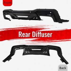 Fits 24-26 Mustang Dark Horse Rear Bumper Diffuser OE Style Matte Black Spoiler - Image 3
