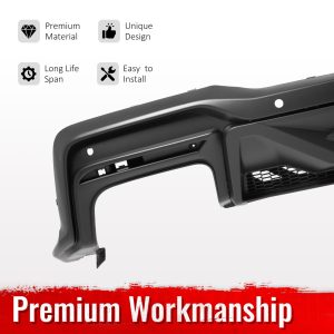 Fits 24-26 Mustang Dark Horse Rear Bumper Diffuser OE Style Matte Black Spoiler - Image 4