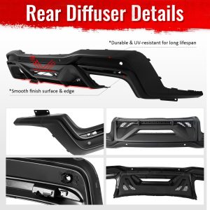 Fits 24-26 Mustang Dark Horse Rear Bumper Diffuser OE Style Matte Black Spoiler - Image 5
