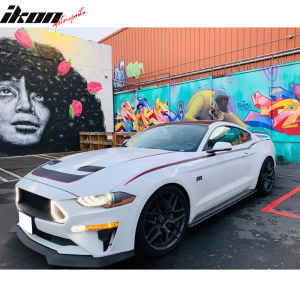 Fits 15-23 Ford Mustang Side Skirts Extension OE Textured Black PP - Image 2