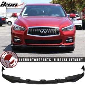 Fits 14-17 Infiniti Q50 Base Model Front Bumper Lip Spoiler Unpainted ABS 3PC - Image 6