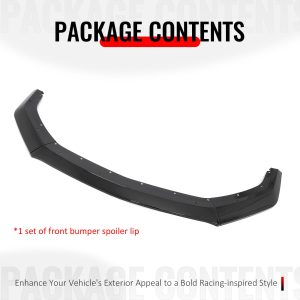 Fits 24-26 Ford Mustang S650 DH Front Bumper Lip Chin Splitter PP Gloss Black - Image 4