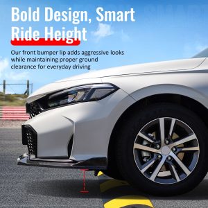 Fits 24-26 Ford Mustang S650 DH Front Bumper Lip Chin Splitter PP Gloss Black - Image 5