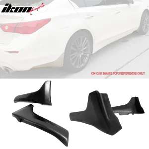 For 14-17 INFINITI Q50 JDM Sports Side Skirts Rocker Winglet Lip + Corner Aprons - Image 6