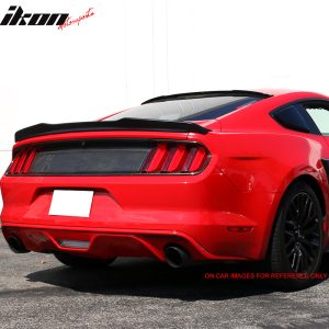 Fits 15-23 Ford Mustang High Kick V Style Trunk Spoiler Painted #UA Ebony Black - Image 3