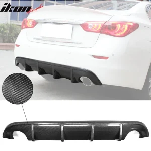 Fits 14-17 Infinite Q50 V37 S Style Rear Bumper Lip Diffuser FRP Carbon Fiber CF - Image 6