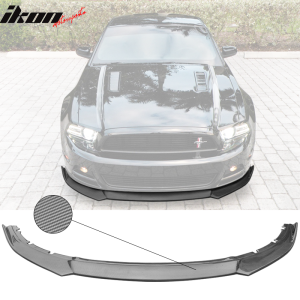 Fits 13-14 Ford Mustang IKON Style Front Bumper Lip Spoiler Carbon Fiber Print - Image 1