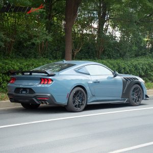 For 24-26 Ford Mustang Side Skirts GT500 Style Rocker Panel Matte Black Splitter - Image 3