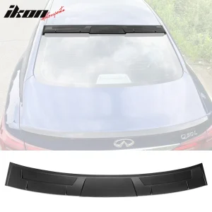 Fits 14-24 Infiniti Q50 V Style Matte Black Rear Window Roof Spoiler Visor Wing - Image 6