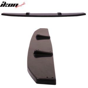 Fits 13-14 Ford Mustang V6 V8 Unpainted Black Rear Shark Fin Bumper Diffuser PU - Image 4