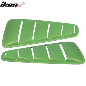 Fits 10-14 Ford Mustang OE Style Side Quarter Window Louvers Painted #HD Green - Image 3