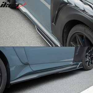 For 24-26 Ford Mustang Side Skirts GT500 Style Rocker Panel Matte Black Splitter - Image 4