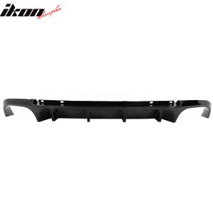 Fits 13-14 Ford Mustang GT500 Gloss Black PP Rear Diffuser Lip W/ V2 Style Fin - Image 3