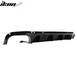 Fits 13-14 Ford Mustang GT500 Gloss Black PP Rear Diffuser Lip W/ V2 Style Fin - Image 4