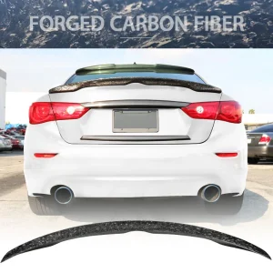 Fits 14-24 Infiniti Q50 Japanese Style Trunk Spoiler Wing Forged Carbon Fiber - Image 6