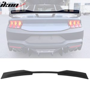 Fits 24-26 Ford Mustang Dark Horse Gloss Black Trunk Spoiler W/ Gurney Flap ABS - Image 4