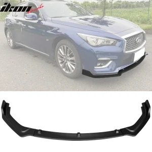 Fits 18-24 Infiniti Q50 Base Premium 3PC Front Bumper Lip Spoiler PP Matte Black - Image 6