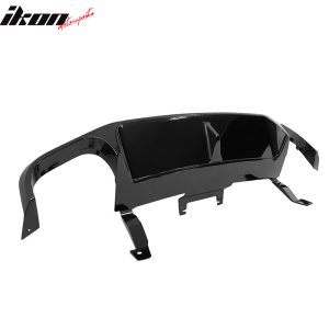 Fits 13-14 Ford Mustang GT500 Gloss Black PP Rear Diffuser Lip W/ V1 Style Fin - Image 3