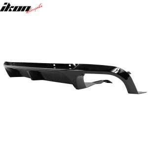 Fits 13-14 Ford Mustang GT500 Gloss Black PP Rear Diffuser Lip W/ V1 Style Fin - Image 5