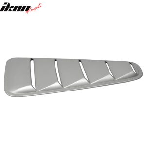 Fits 10-14 Ford Mustang OE Style Quarter Window Louvers UI Silver - Image 3