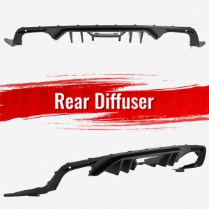 Fits 15-17 Ford Mustang Rock Style Rear Bumper Lip Diffuser PP 4PCS Matte Black - Image 3