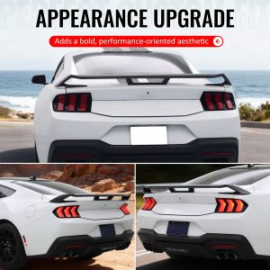 Fits 24-26 Ford Mustang OE GT Performance Style Trunk Spoiler Matte Black ABS - Image 5