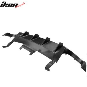 Fits 13-14 Ford Mustang GT500 Matte Black PP Rear Diffuser Lip W/ V3 Style Fin - Image 3