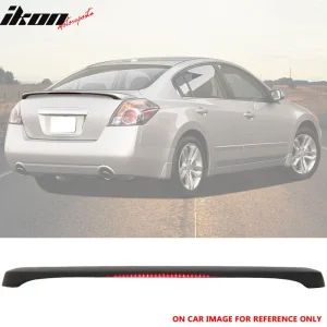 Fits 07-12 Nissan Altima 4Dr Sedan OE Trunk Spoiler & LED Light ABS Matte Black - Image 6