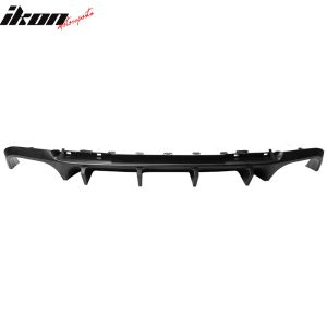 Fits 13-14 Ford Mustang GT500 Matte Black PP Rear Diffuser Lip W/ V3 Style Fin - Image 4
