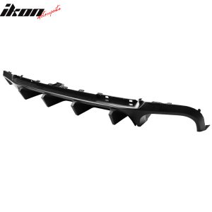 Fits 13-14 Ford Mustang GT500 Matte Black PP Rear Diffuser Lip W/ V3 Style Fin - Image 5
