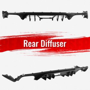 Fits 15-17 Ford Mustang Rock Style Rear Bumper Lip Diffuser PP 4PCS Gloss Black - Image 3