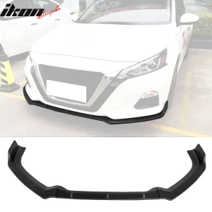 Fits 19-22 Nissan Altima Front Bumper Lip Matte Black Spoiler PP 3PC Splitter - Image 6