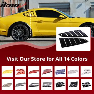 Fits 15-23 Ford Mustang OE Style Side Quarter Window Louver Painted #YZ White - Image 4